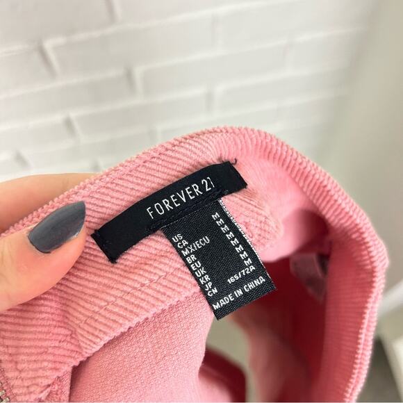 Forever 21 Pink Ribbed Corduroy Mini Skirt Size M - Picture 3 of 6